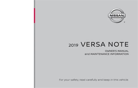 2019 Nissan Versa Note Owners Manual